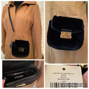 ✨🆕✨Brand New Kate Spade Black Fur Crossbody Bag